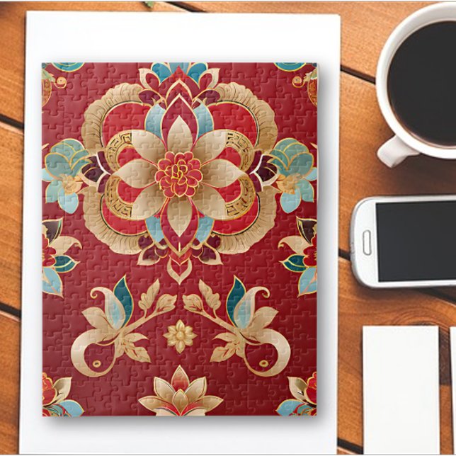 Traditional intricate Chinese floral jigsaw puzzle (Creator Uploaded)