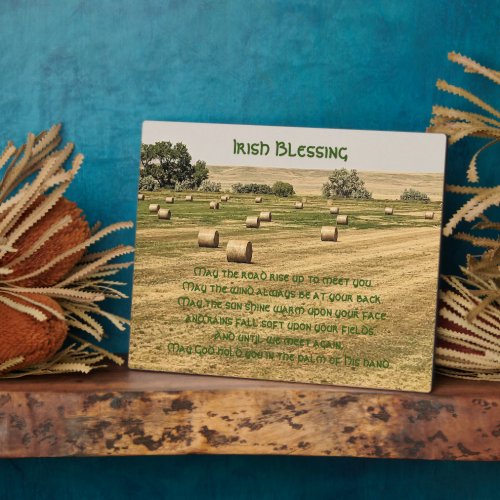 Traditional Irish Blessing Farm Hay Bales Plaque