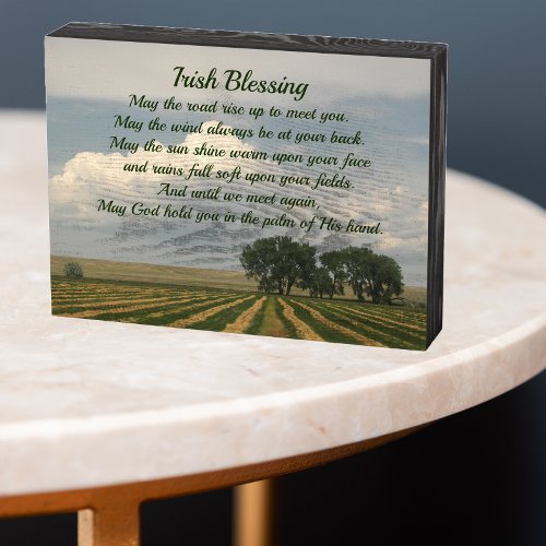 Traditional Irish Blessing Farmland Wooden Box Sign