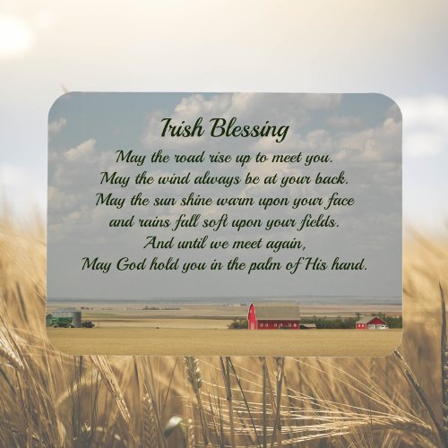 Traditional Irish Blessing Golden Wheat Fields Magnet
