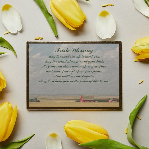 Traditional Irish Blessing Golden Wheat Fields Poster