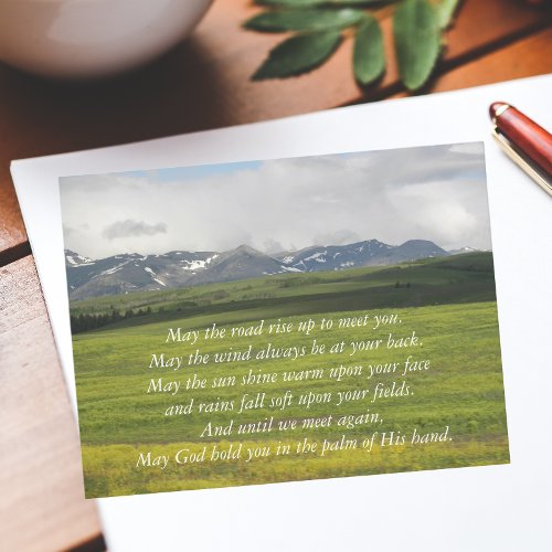 Traditional Irish Blessing Green Valley  Postcard