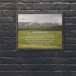 Traditional Irish Blessing Green Valley Poster