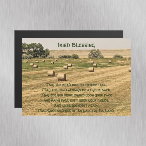Traditional Irish Blessing Hay Bales Magnetic Card