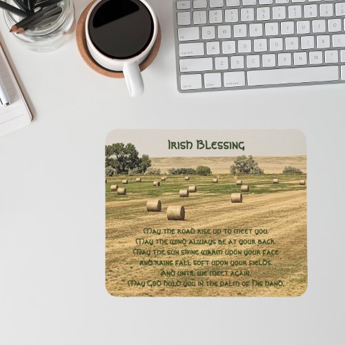 Traditional Irish Blessing Hay Bales Mouse Pad