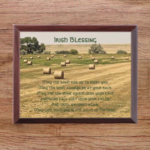 Traditional Irish Blessing Hay Bales Wall Plaque