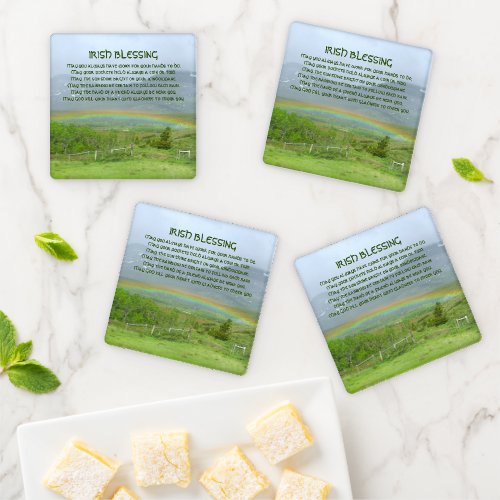 Traditional Irish Blessing Rainbow Coaster Set