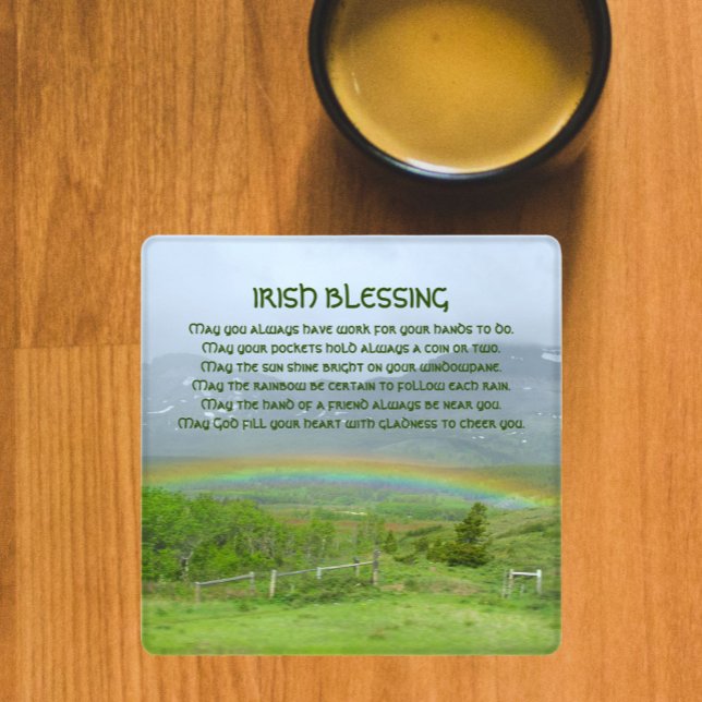 Traditional Irish Blessing Rainbow Coaster Set (In Situ Mug)