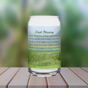 Traditional Irish Blessing Valley Rainbow Can Glass
