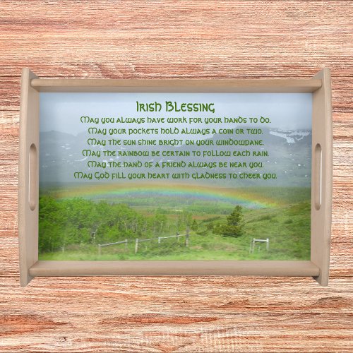 Traditional Irish Blessing Valley Rainbow Serving Tray