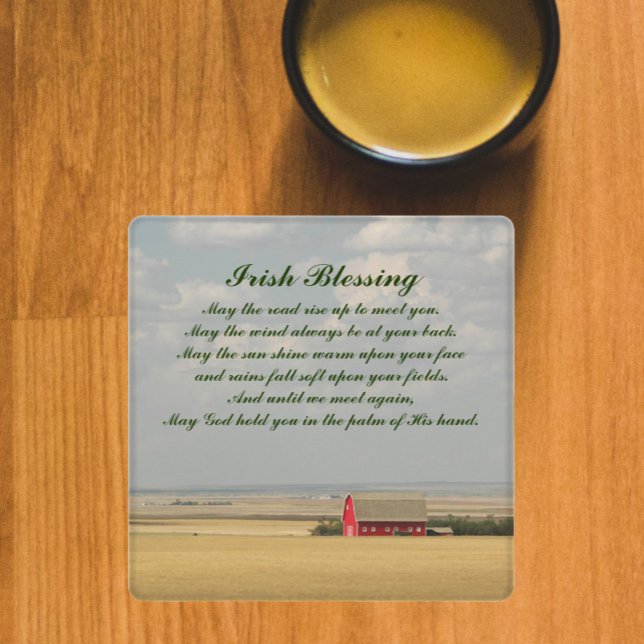 Traditional Irish Blessing Wheat Fields Coaster Set (In Situ Mug)