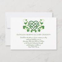 Traditional Irish Celtic Love Knot and Shamrocks
