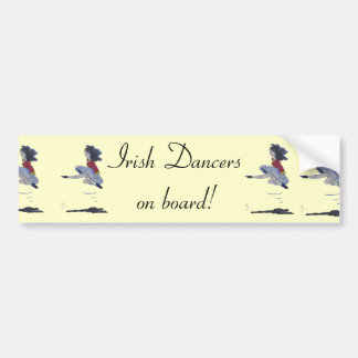 Traditional Irish Dancing Cartoon Bumper Sticker