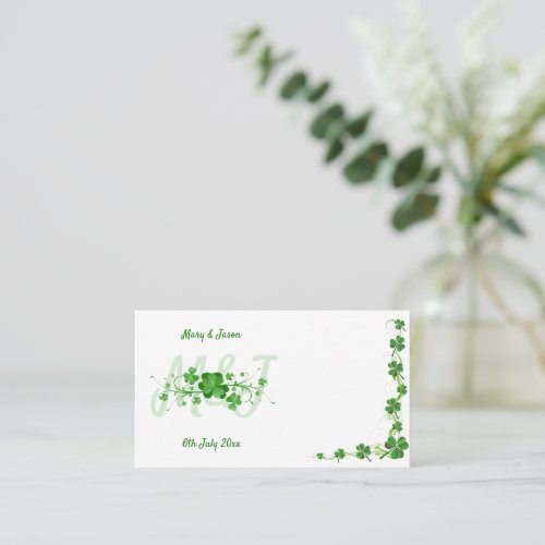 Traditional Irish Shamrock Celtic Clover Place Card