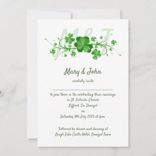 Traditional Irish Shamrocks Celtic Clover Invitation