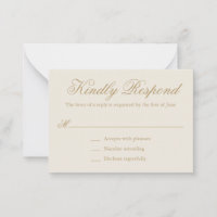 Traditional Ivory Formal Elegant Mini Wedding RSVP