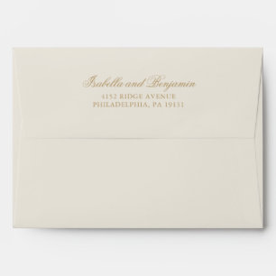 Traditional Ivory Formal Elegant Wedding Envelope