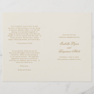 Traditional Ivory Formal Elegant Wedding Program