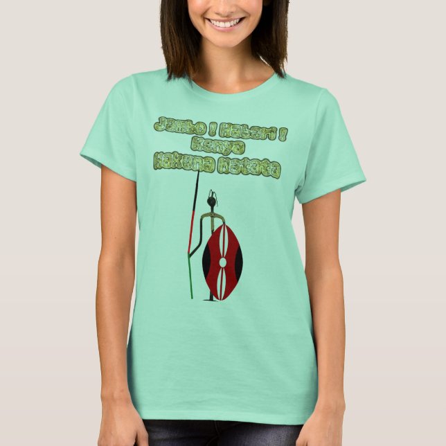 Traditional Jambo Habari Hakuna Matata Style T-Shirt (Front)