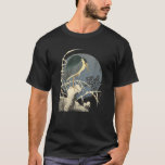 Traditional Japanese Art Heron Bird in Snow  T-Shirt
