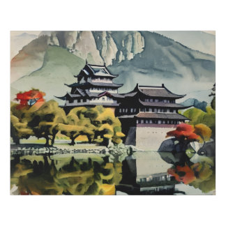 Traditional Japanese Castle Faux Canvas Print
