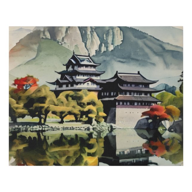 Traditional Japanese Castle Faux Canvas Print (Front)