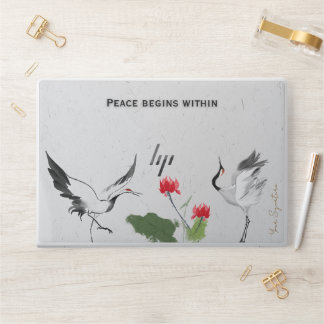 Traditional Japanese Crane Quote Laptop Skin