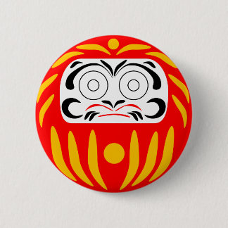 Traditional japanese daruma doll button