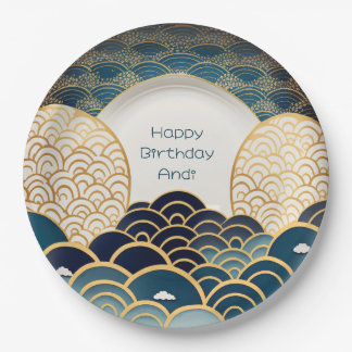Traditional Japanese Design - Personalized Paper Plates