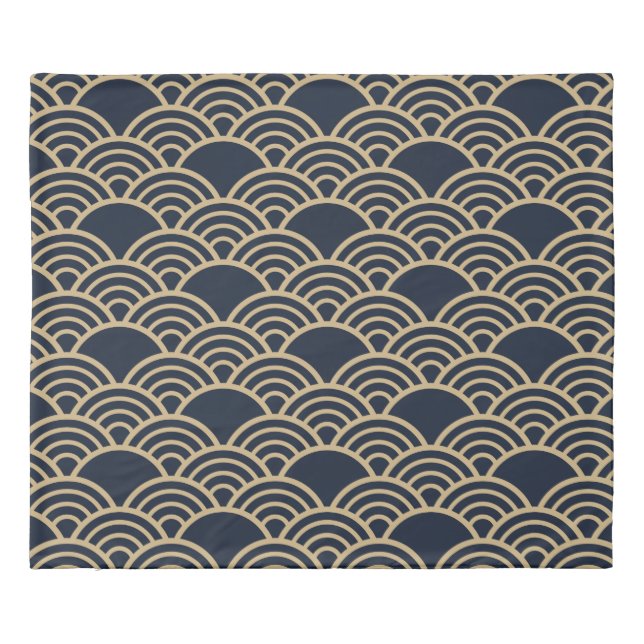 Traditional Japanese design Reversible Duvet Cover (Back)