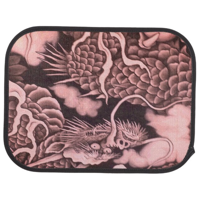 Traditional Japanese Dragon Texture Car Floor Mat (Rear)