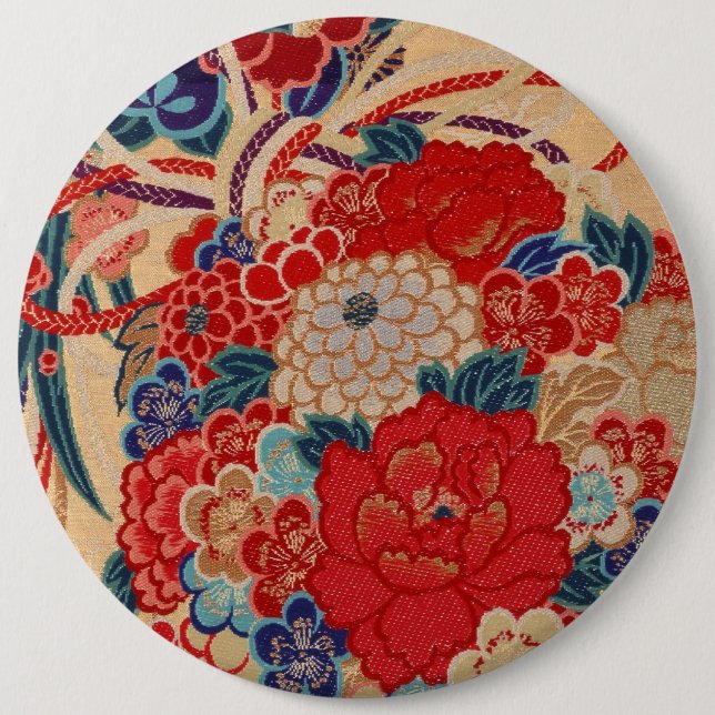 Traditional Japanese fabric design Button (Front)