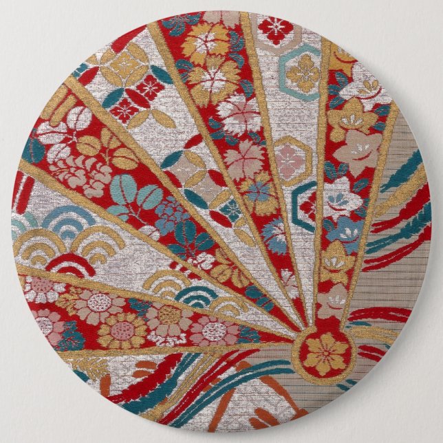 Traditional Japanese fabric design Button (Front)