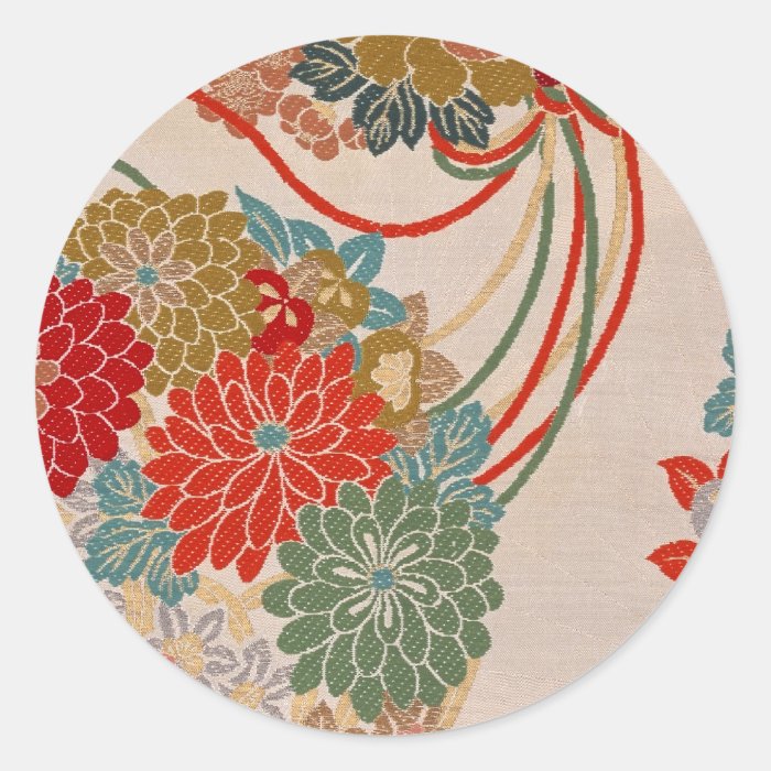 Traditional Japanese fabric design Stickers