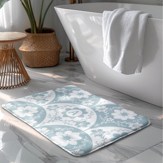 Traditional Japanese Floral Pattern Bath Mat (Creator Uploaded)