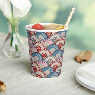 Traditional Japanese geometric motif blue pink 