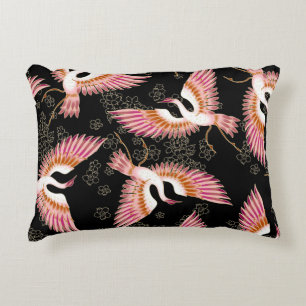 Traditional Japanese Kimono Motifs Pattern Accent Pillow