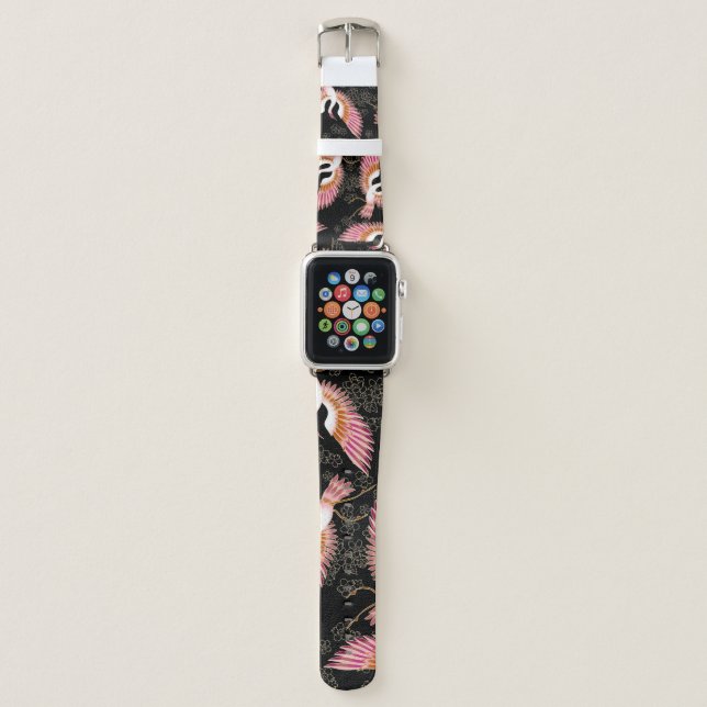 Traditional Japanese Kimono Motifs Pattern Apple Watch Band (Front)