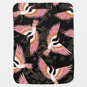 Traditional Japanese Kimono Motifs Pattern Baby Blanket