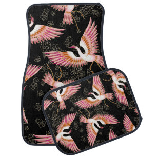 Traditional Japanese Kimono Motifs Pattern Car Floor Mat