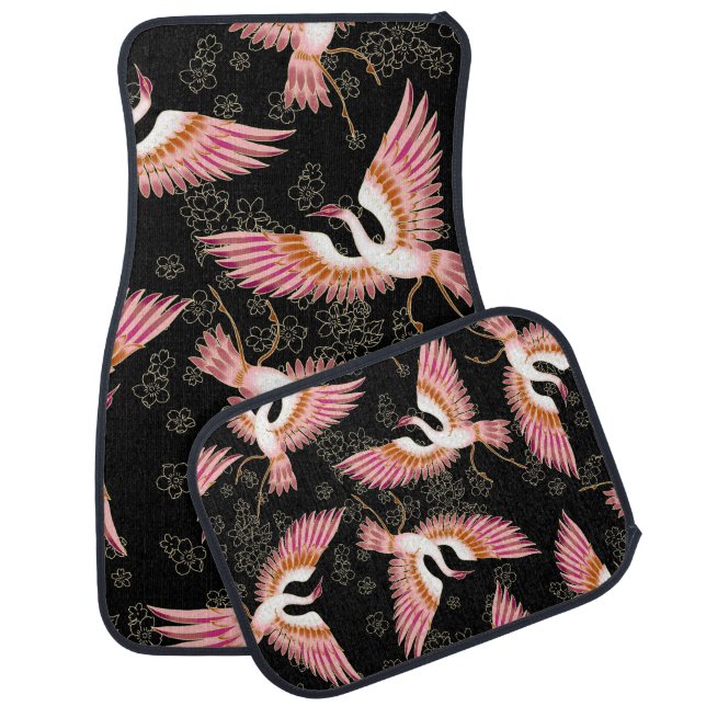 Traditional Japanese Kimono Motifs Pattern Car Floor Mat (Set)