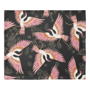 Traditional Japanese Kimono Motifs Pattern Duvet Cover