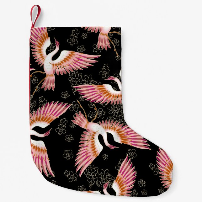 Traditional Japanese Kimono Motifs Pattern Small Christmas Stocking (Front)