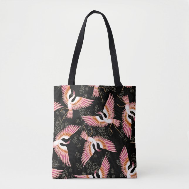 Traditional Japanese Kimono Motifs Pattern Tote Bag (Front)