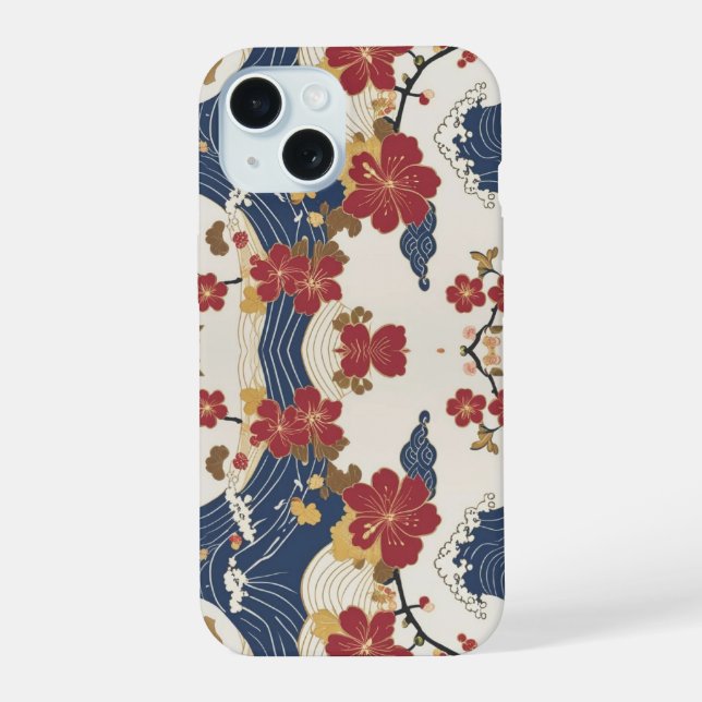 Traditional Japanese Kimono Pattern Iphone Case (Back)