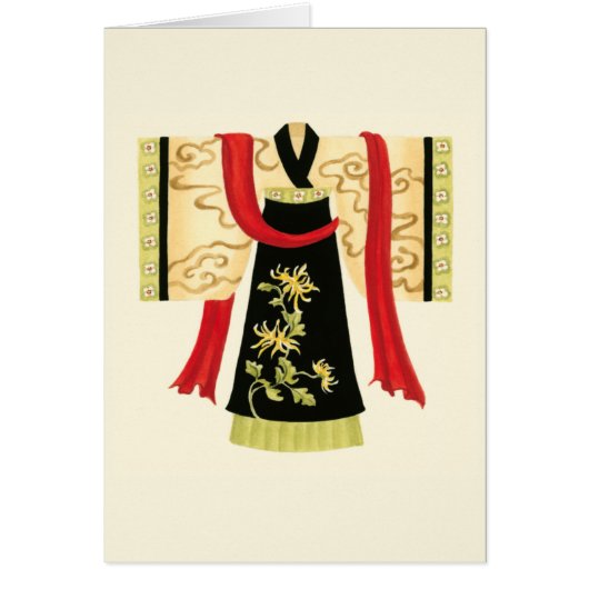 Traditional Japanese Kimono with Floral Print (Front)