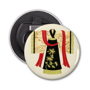 Traditional Japanese Kimono with Floral Print Bottle Opener