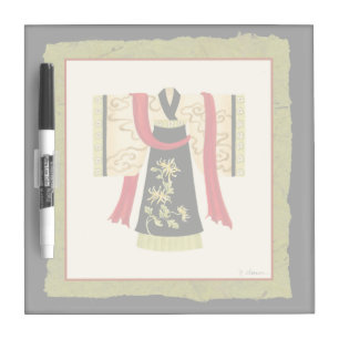 Traditional Japanese Kimono with Floral Print Dry-Erase Board