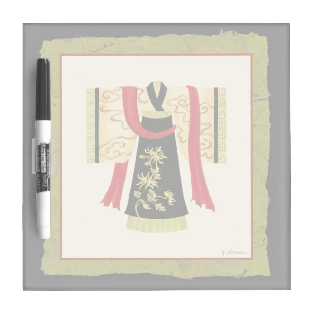 Traditional Japanese Kimono with Floral Print Dry-Erase Board (Front)