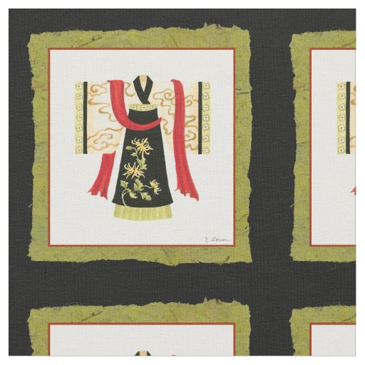 Traditional Japanese Kimono with Floral Print Fabric